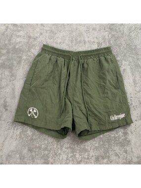 Civil Regime Shorts Mens Small Faux Suede Military Green Logo Athleisure Casual